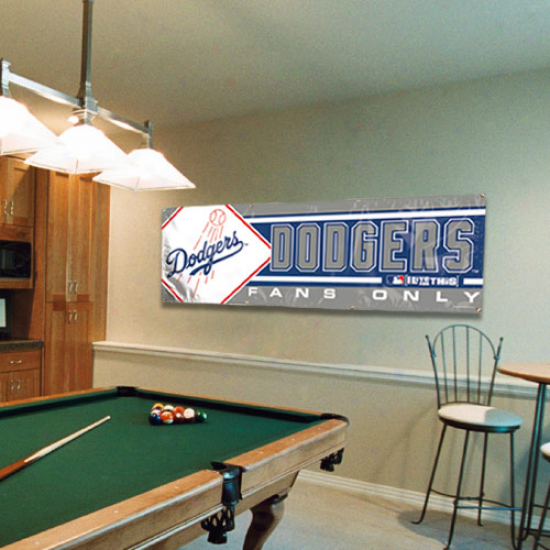 L.a. Dodgers  2' X 6' Navy Blue Fans Only Vinyl Banner