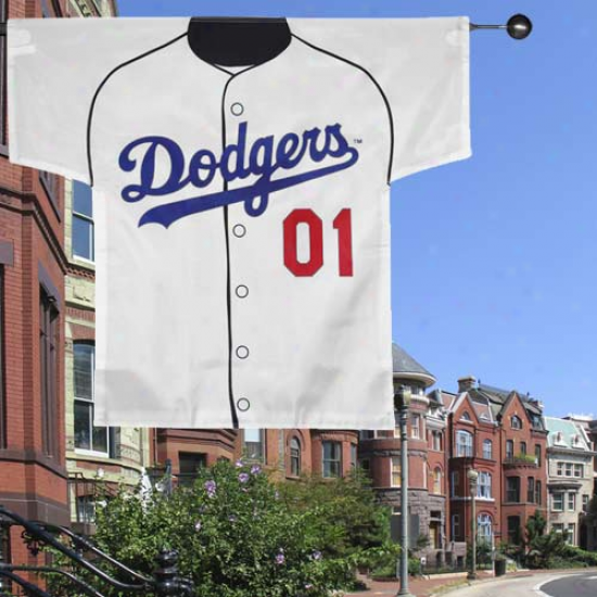 L.a. Dodgers 34'' X 30'' White Doubl-esided Jersey Flag