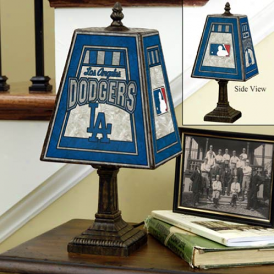 L.a. Dodgers Art-glass Table Lamp