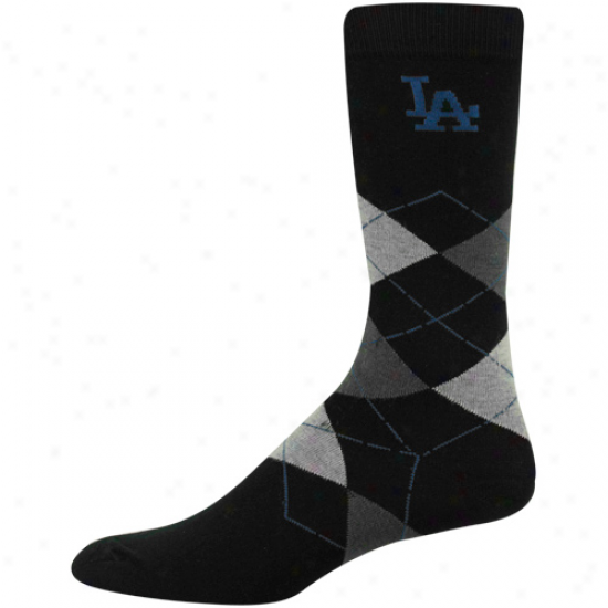 L.a. Dodgers Black Argyle Dress Socks