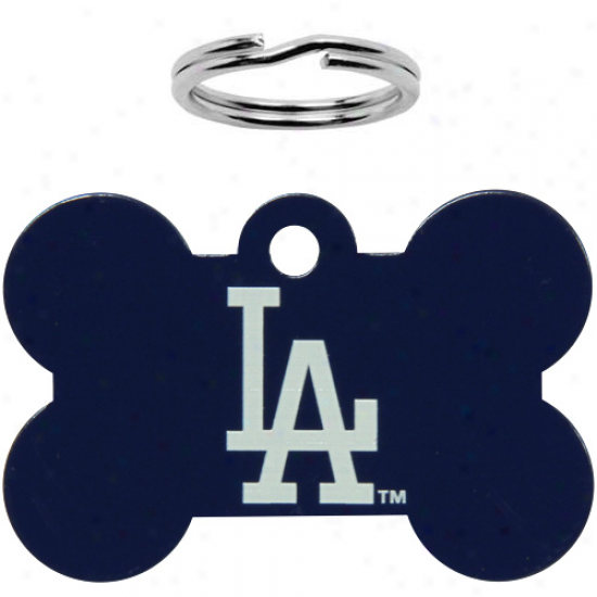 L.a. Dodgers Bone Engrvable Pet Id Tag