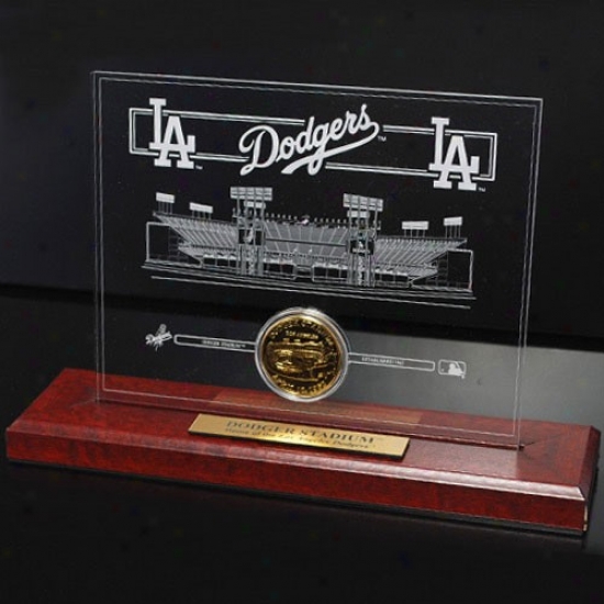 L.a. Dodgers Dodger Stadium 24kt Gold Etched Acrylic