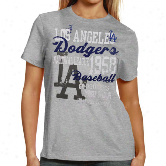 L.a. Dodgers Ladies Ash Wild Card T-shirt