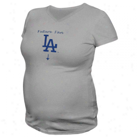 L.a. Dodgers Ladies Future Fan Maternity T-shirt - Ash