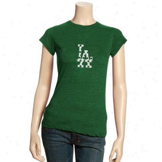 L.a. Dodgers Ladies Kelly Green St. Patrick's Day Tiny Shamrock Triblend T-shirt