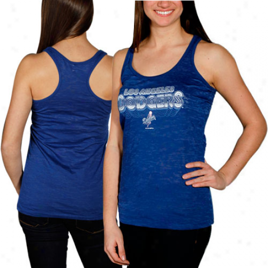 L.a. Dodgers Ladies Royal Blue A-line Racerback Burnout Tank Top