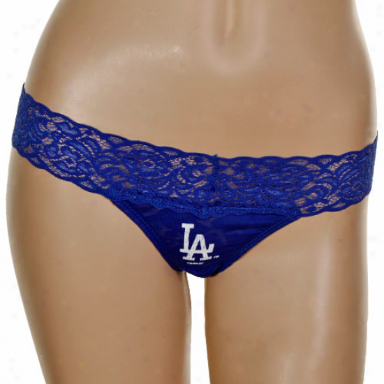 L.a. Dodgers Ladies Royal lBue Burnout Logo Tnong