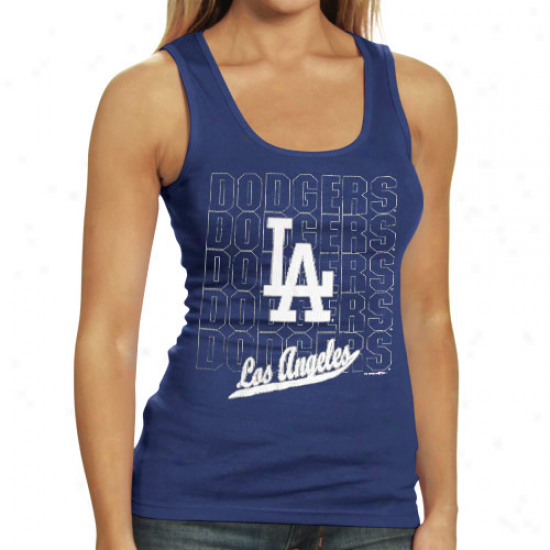 L.a.D odgers Ladies Royal Blue Repeater Tank Top