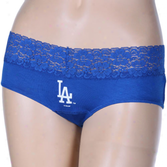 L.a. Dodgerss Ladies Royal Blue Super-soft Lace Trim Panties