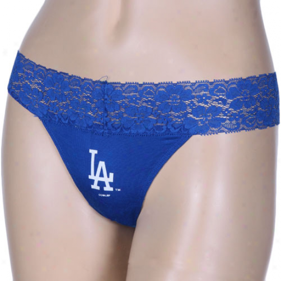 L.a. Dodgers Ladies Royal Blue Super-soft Thong Underwear