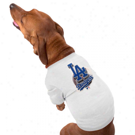 L.a. Dodgers Performance Pet T-shirt - White