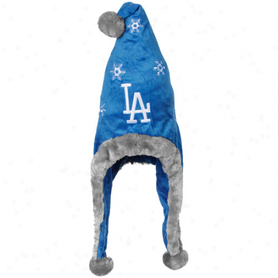 L.a. Dodgers Imperial Blue Dangle Santa Hat