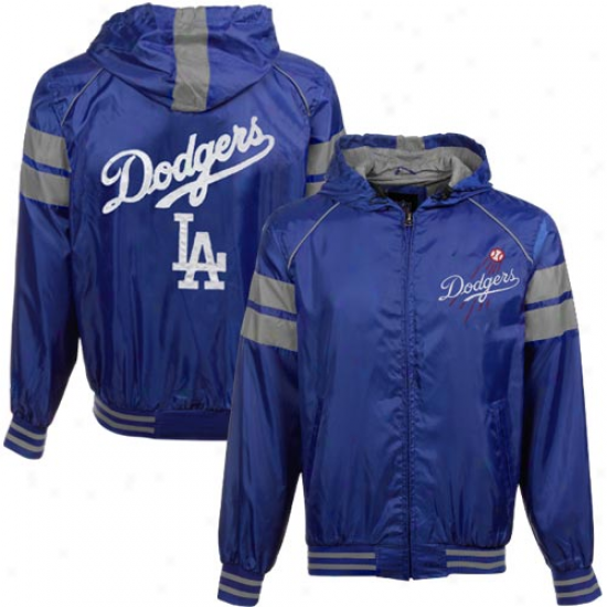 L.a. Dodhers Royal Blue Flea Flicker Full Zip Hoodie Jackrt