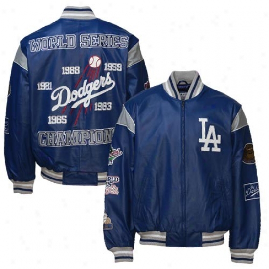 L.a. Dodgers Royal Blue Leather World Series Champions Commemorative Jacket
