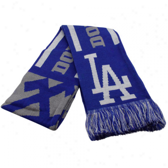 L.a. Dodgers Royal Blue Team Fimbriate Knit Scrf