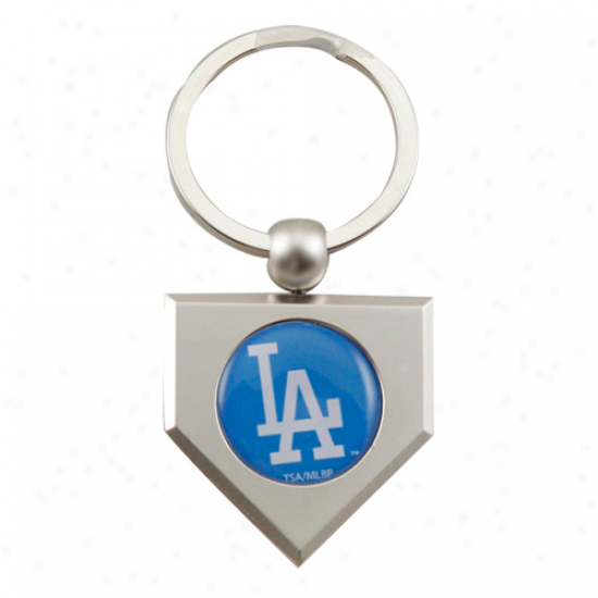 L.a. Dodgers Silver Pewter Home Plate Keychain