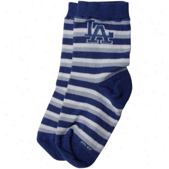 L.a. Dodgers Toddler Sport Strippe Socks - Royal Blue/silver