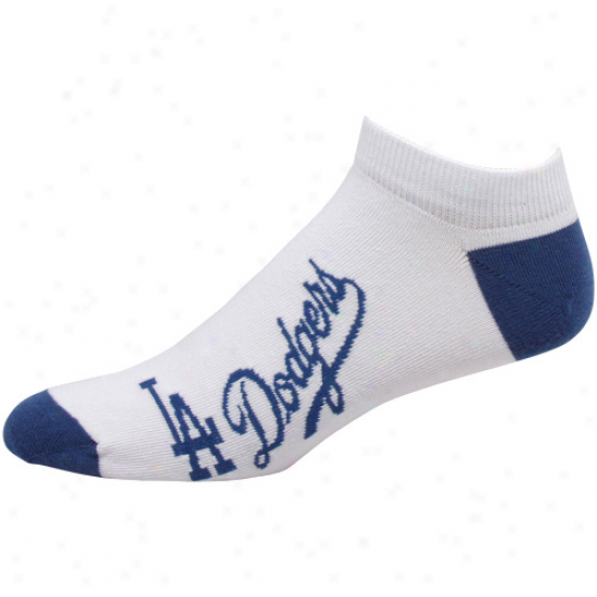 L.a. Dodgers White Team Logo Ankle Socks