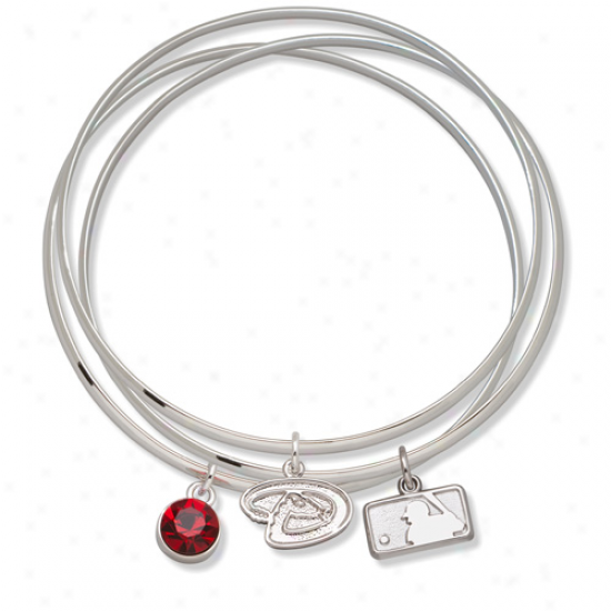 Logo Art Arizona Diamondbacks Ladies Spirit Crystal Bangle Bracelet Set