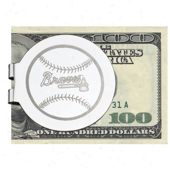 Logo Art Atlanta Braves Silver Laser-etched Money Clip