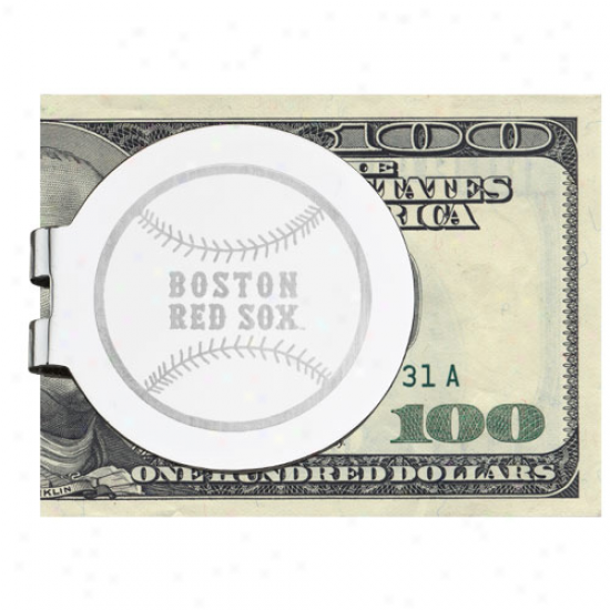 Logo Art Boston Red Sox Silver Laser-etched Money Clip