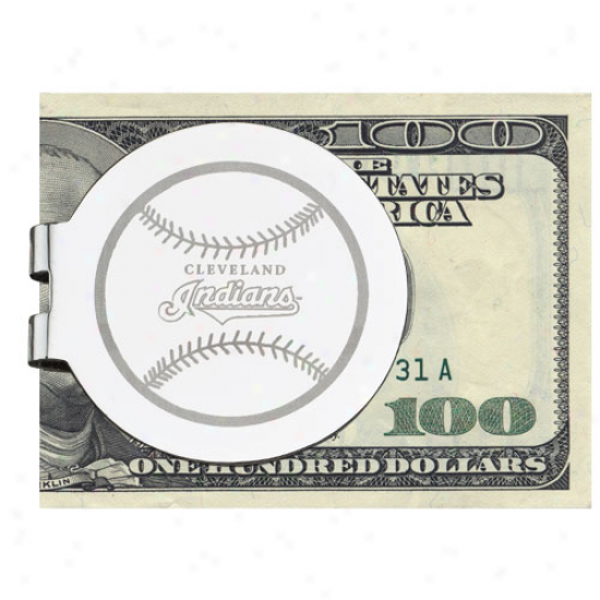 Logo Art Cleveland Indians Silver Laser-etched Money Clip