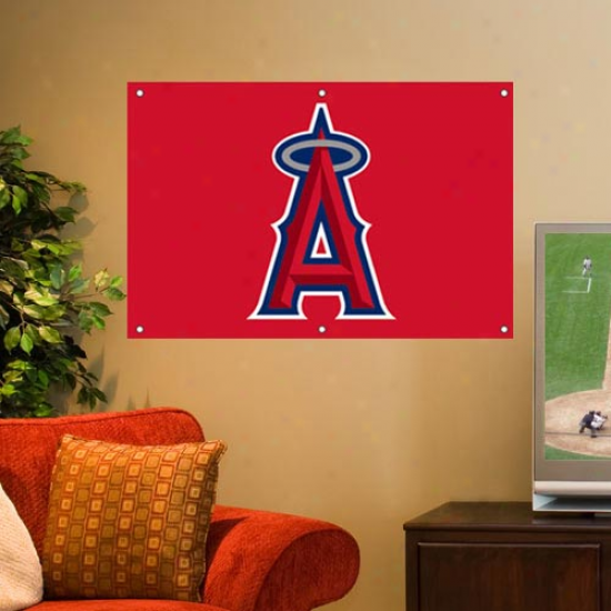 Los Angeles Angels Of Anaheim 3' X 2' Red Applique Logo Fan Banner