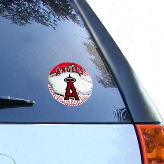 "los Angeles Angels Of Anaheim 4.5"" Team Logo Round Vinyl Decal"