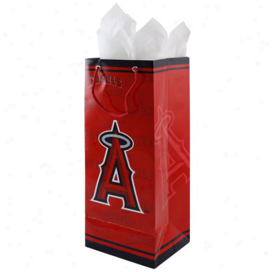 Los Angeles Angels Of Anaheim Red Bottle Gift Bag