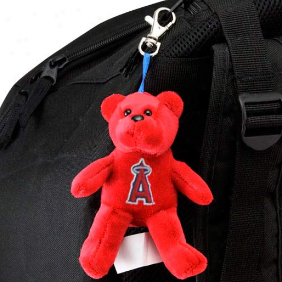 Los Angeles Angels Of Anaheim Red Plush Bear Keychain