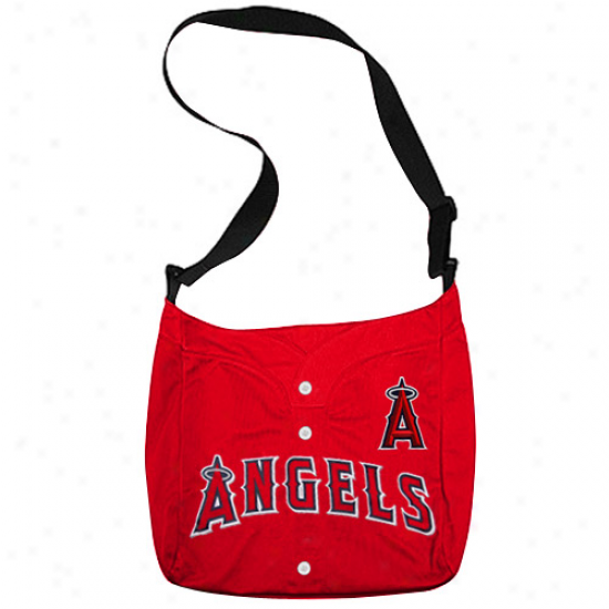 Los Angeles Angels Of Anaheim Red Veteran Jersey Tote Bag