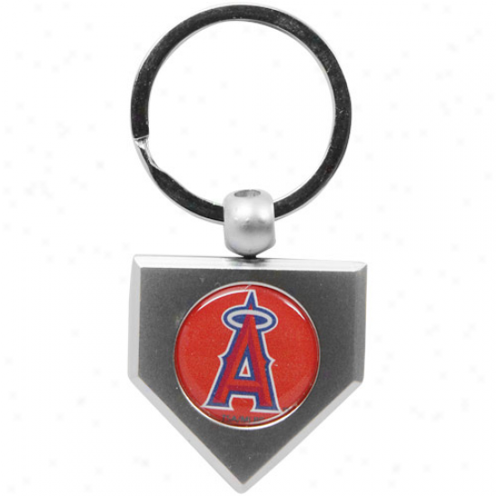 Los Angeles Angels Of Anaheim Silver Pewter Home Plate Keychain