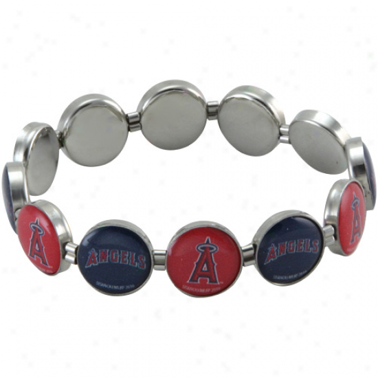 Los Angeles Angels Of Anaheim Team Logo Charm Beaded Bracelet