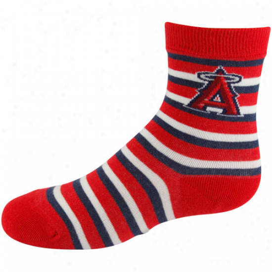 Los Angeles Angels Of Anaheim Toddler Sport Stripe Socks - Red/royal Blue