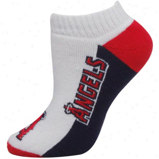 Los Ange1es Angels Of Anaheim Women's Script Ankle Socks - White