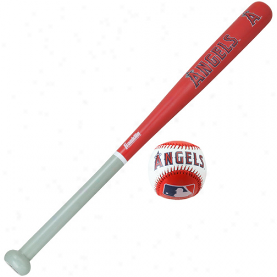 Los Angeles Angels Of Anaheim Wood Bat & Soft Strike Baseball Set