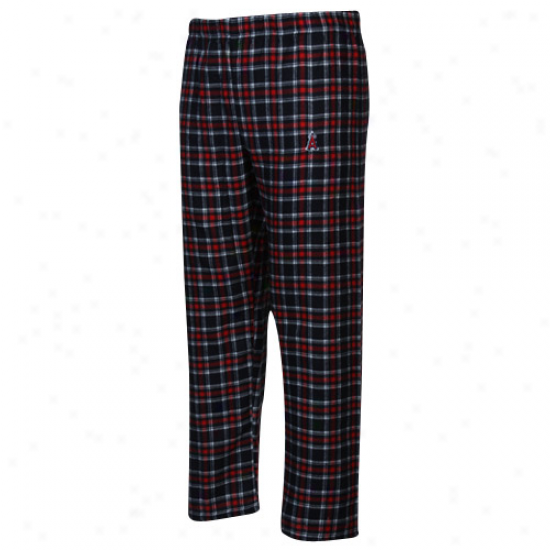 Los Angeles Angels Of AnaheimY outh Navy Blue-red Plaid Legend Flannel Pants