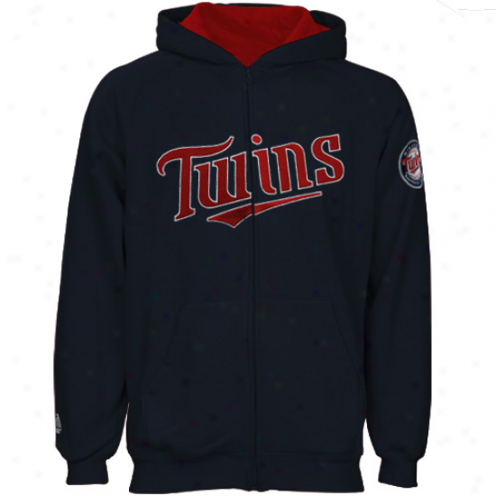 Majesic Minnesota Twins Toddler Navy Blue Full Zip Hoody Sweatshirt