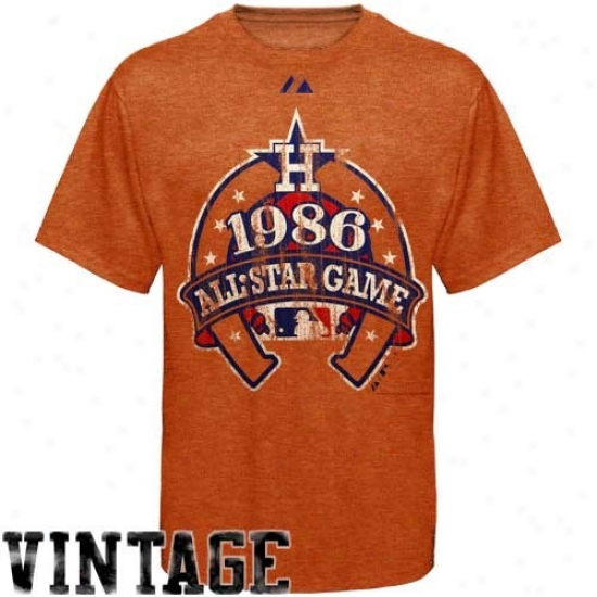 Majestic 1986 Mlb All-star Game Orange Cooperstown Vintage Heathered T-shirt