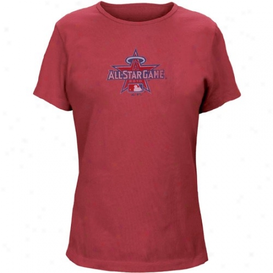 Majestic 2010 Mlb All-star Game Ladies Red Big Time Play T-shirt