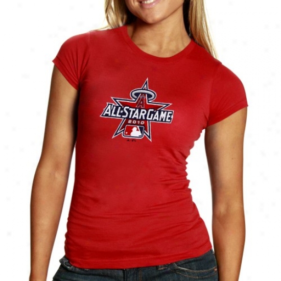 Majestif 2010 Mlb All-star Game Ladies Red Offucial Logo T-shirt