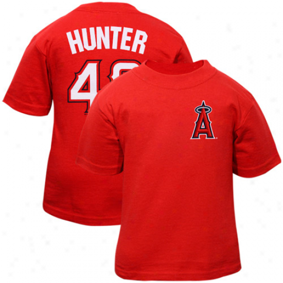 Majestic #48 Torii Hunter Los Angeles Angels Of Anaheim Infant Player Name & Number T-shirt - Red