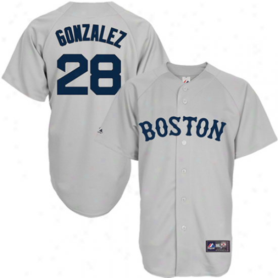 Majestic Adrian Gonzalez Boston Red Sox Boston Red Sox Youth Replica Jersey - Gray