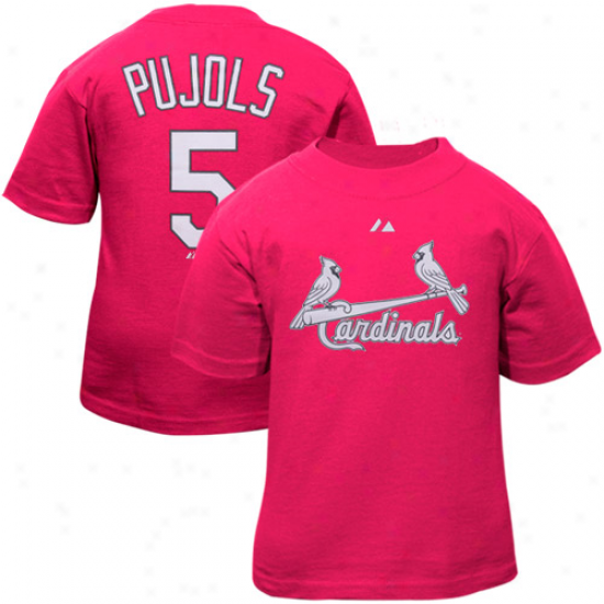 Majestic Albert Pujols St. Louis Cardinals #5 Toddler Player T-shirt - Pink