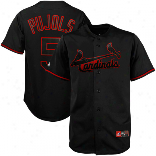 Majestic Albert Puols St. Louis Cardinals Fashion Replica Jersey - Black