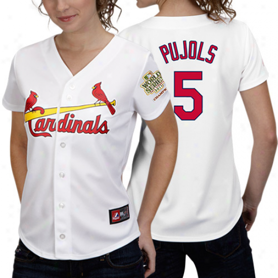 Majestic Albert Pujols St. Louis Cardinals Women's 2011 World Series ChampionsH ome Jersey - White