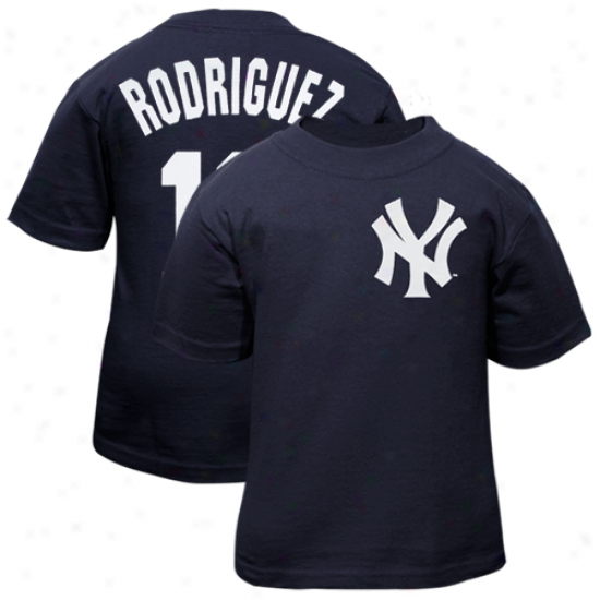Majestic Alex Rodriguez New York Yankees #13 Toddler Played T-shirt - Navy Melancholy