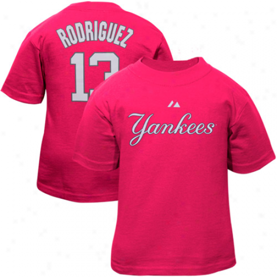 Majestic Alex Rodriguez New York Yankees #13 Toddler Player T-shirt - Pinm