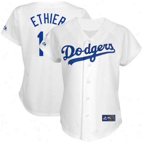 Majestic Andre Ethier L.a. Dodgers Ladies Replica Jersey - White