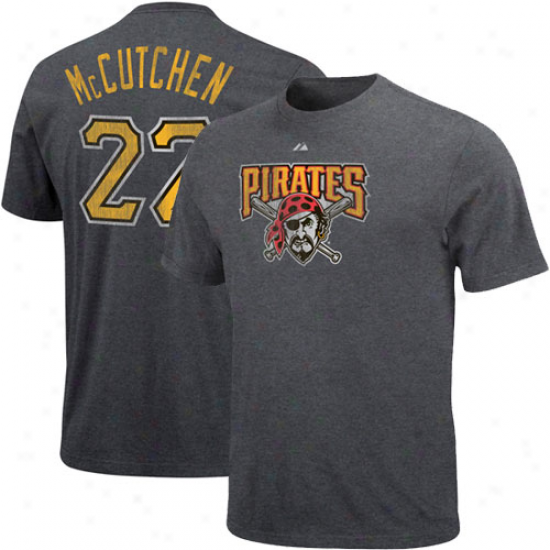 Majestic Andrew Mccutchen Pittsburgh Pirates # 22 Ladiew Off-field Drama Player T-shirt - Charcoal